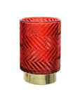 Tea Light Holders in Holiday Colors Red Chevron
