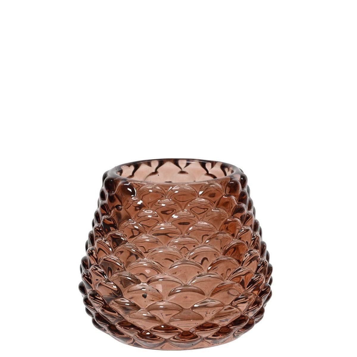 Pink or Amber Winter Tealight Holders Brown