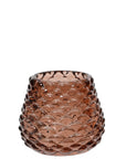 Pink or Amber Winter Tealight Holders Brown
