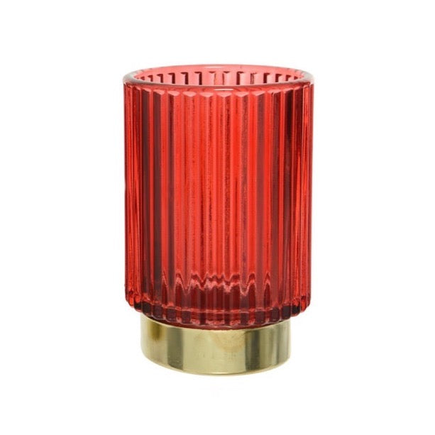 Tea Light Holders in Holiday Colors Red