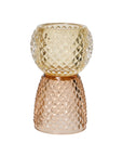Reversible Crystal Cut Tea Light Holder Yellow Top