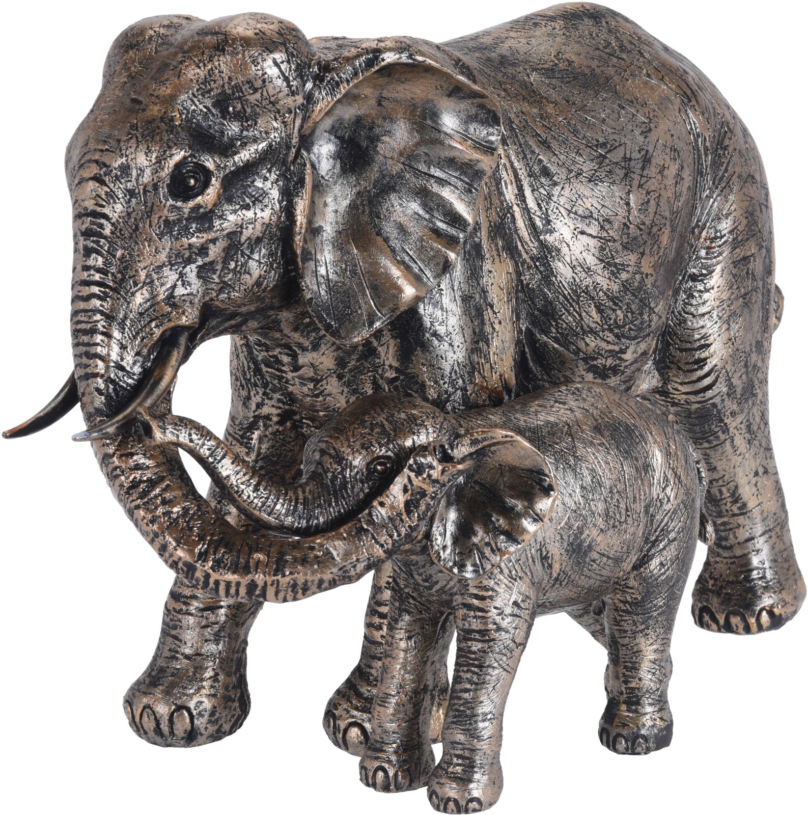 Antiqued Metallic Elephant Statue