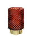 Tea Light Holders in Holiday Colors Burgundy Chevron