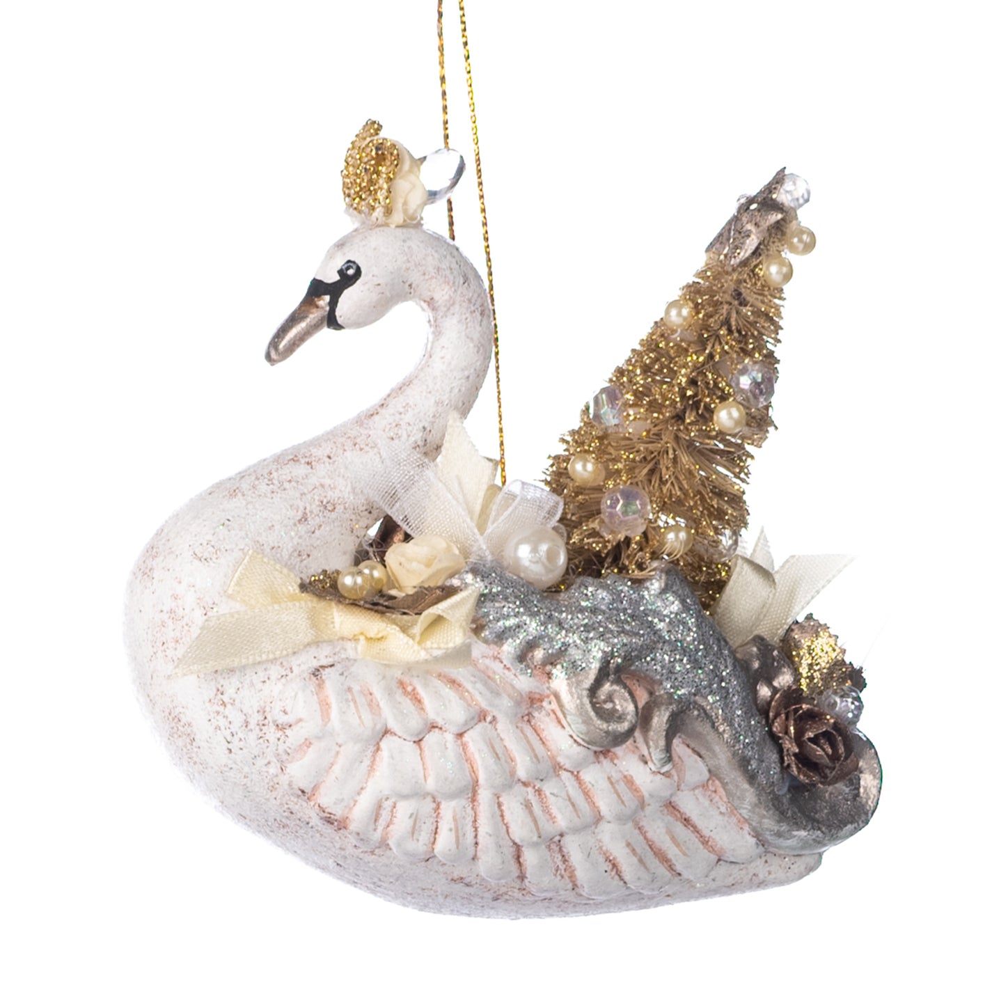 Glittering Swan Tree Ornament