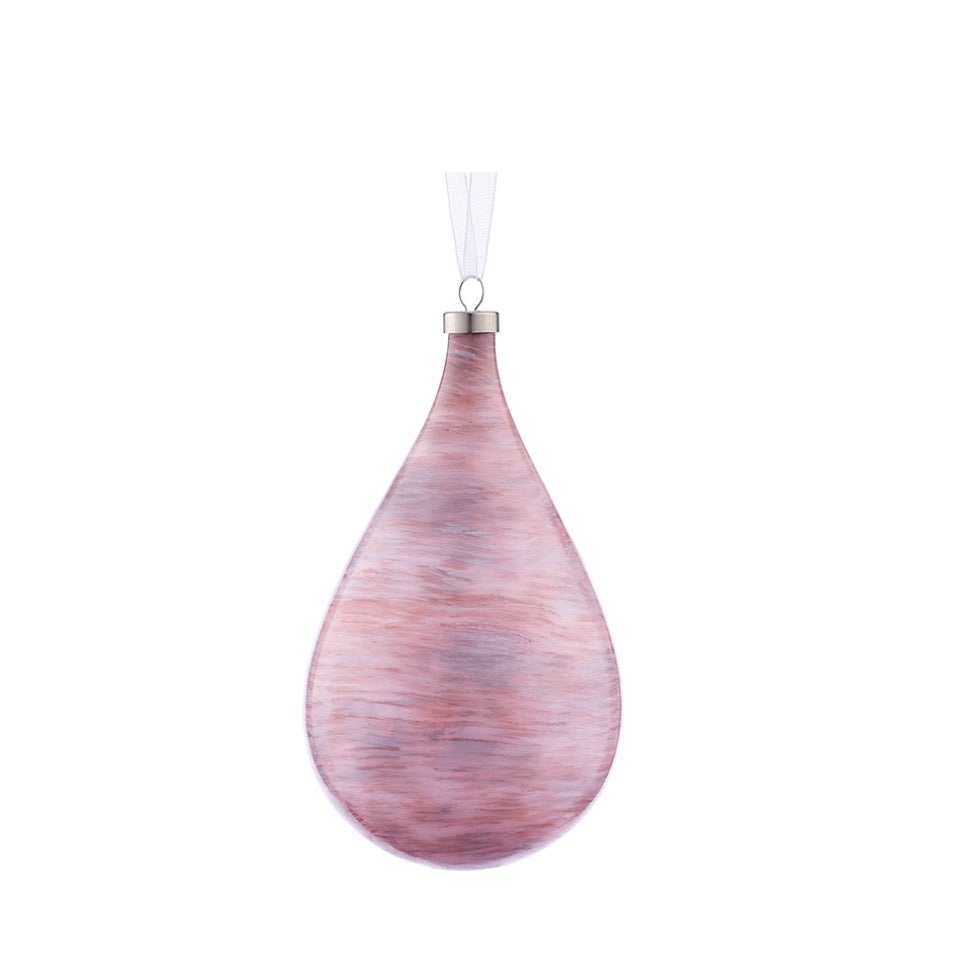 Glass Ornament in Watercolor Pink Ball Drop