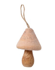 Unbleached Felt Mushroom Ornament Pink