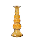 Recycled Glass Candle Holders Yellow Bubble