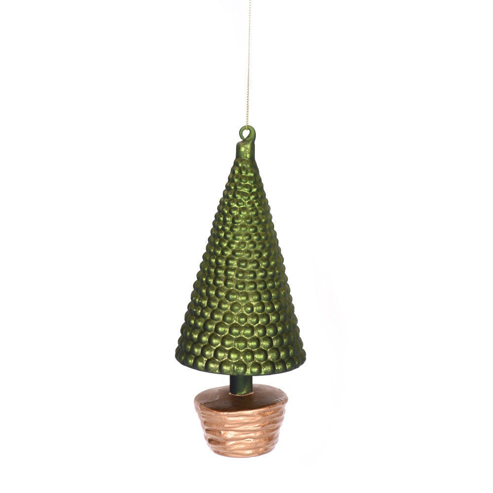 Glass Topiary Christmas Tree Ornament