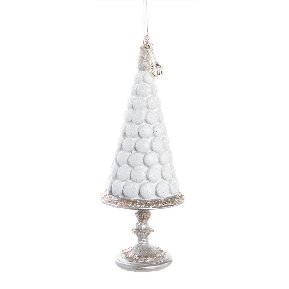 White Candy Cake Ornament Tall Macaroon