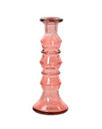Recycled Glass Candle Holders Pink Geometric