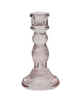 Pink or Peach Glass Candle Holder Pink