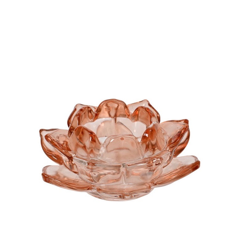 Open Blossom Tealight Holder Dark Pink