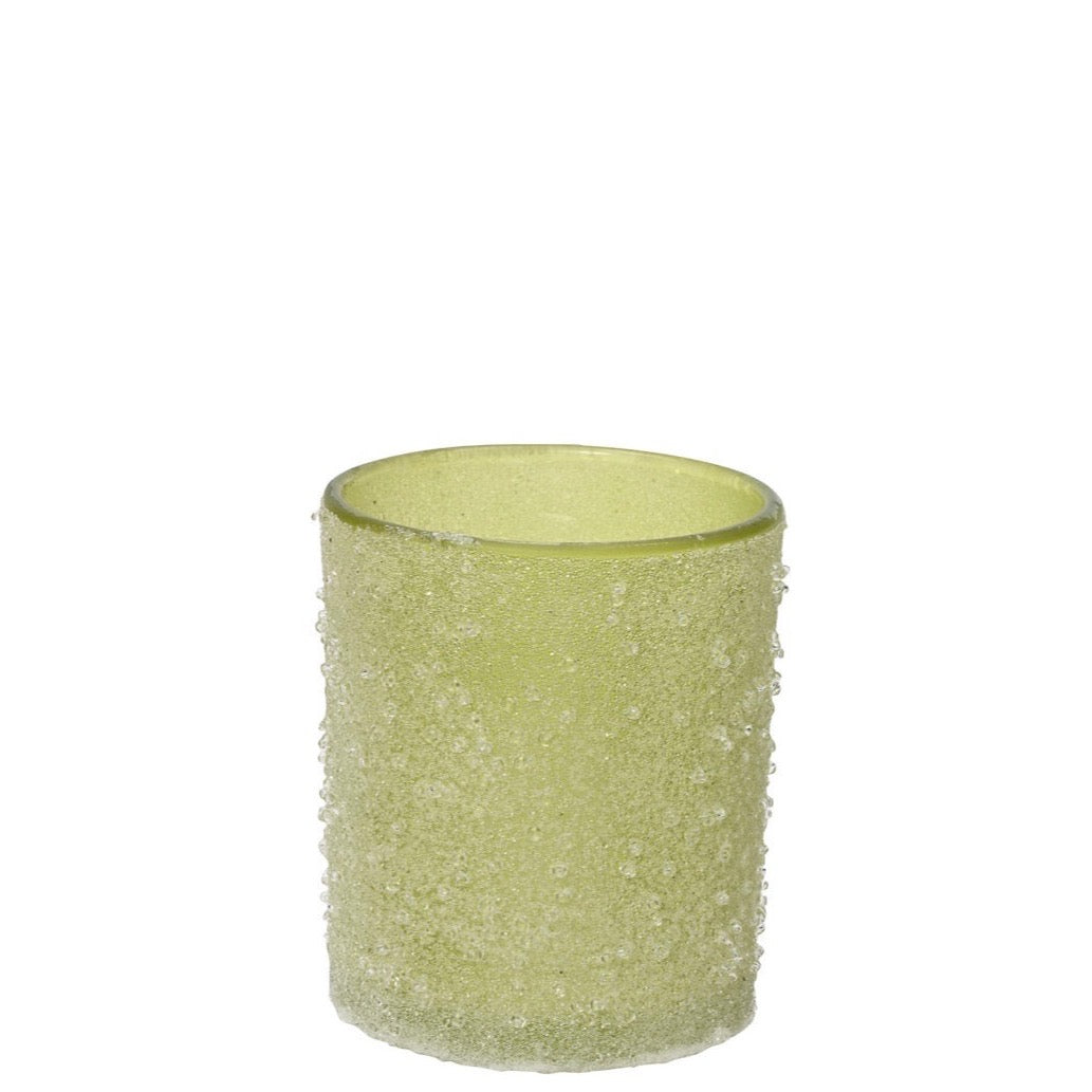 Pink or Green Frosted Glass Tealight Holders Green