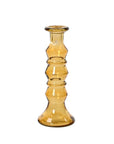 Recycled Glass Candle Holders Yellow Geometric