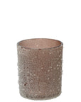 Pink or Green Frosted Glass Tealight Holders Brown