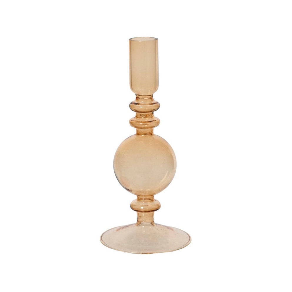 Holiday Taper Candle Holder Set Peach