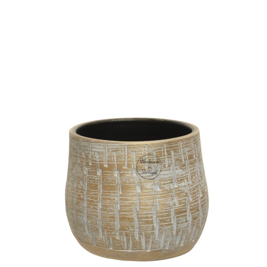 Small Terracotta Planters with Metallic Finish Gold