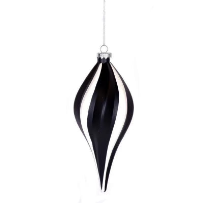 Black and White Swirl Drop Ornament