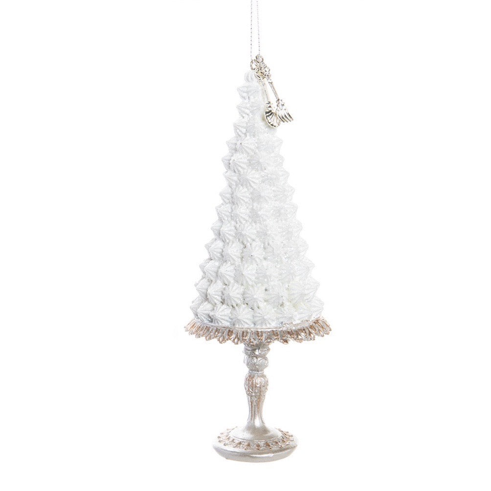 White Candy Cake Ornament Spike Cake
