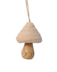 Unbleached Felt Mushroom Ornament Cream