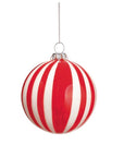 Candy-Striped Glass Ornament set of three Ball