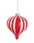 Candy-Striped Glass Ornament set of three Diamond