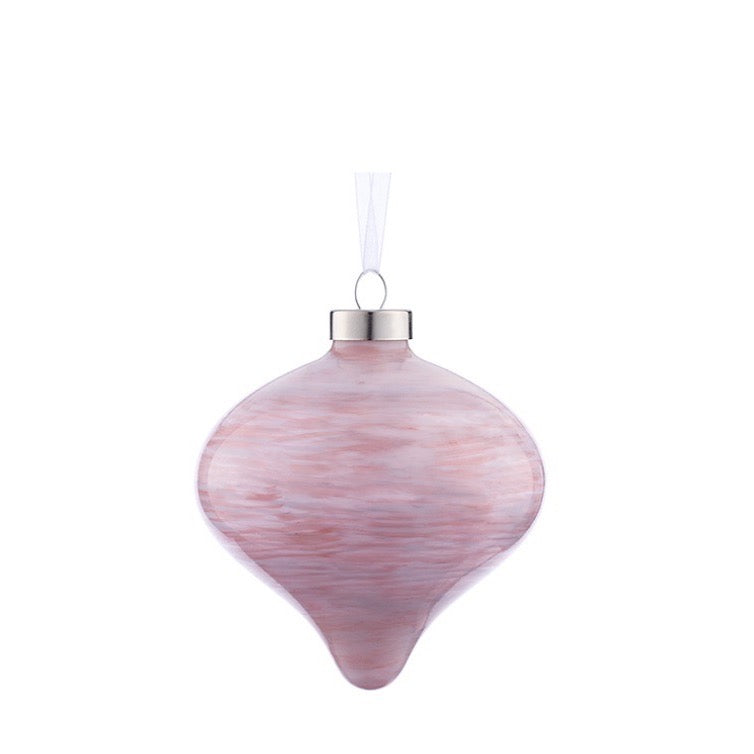 Glass Ornament in Watercolor Pink Diamond