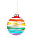 Striped-Glass Rainbow Ornament Ball