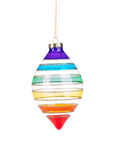 Striped-Glass Rainbow Ornament Oval