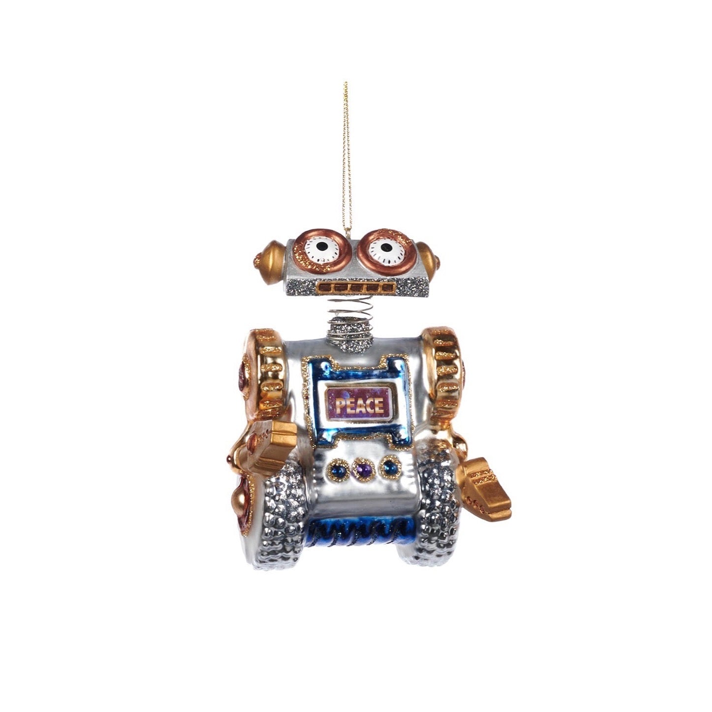 Glass Santa Robot Ornaments Robot
