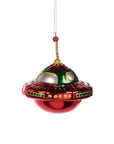 Glass Retro Rocket and UFO Ornaments UFO