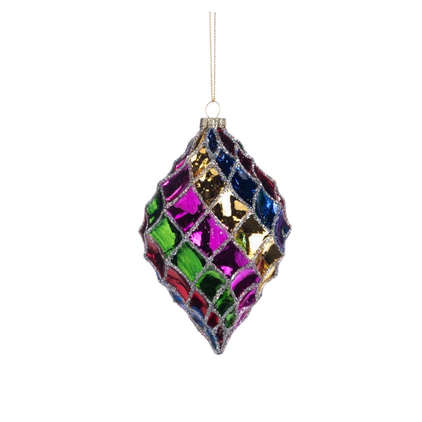 Glitter Rainbow Ornament Oval