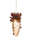Etched-Glass Ornament with Bronze Beading Oval
