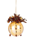 Etched-Glass Ornament with Bronze Beading Circle