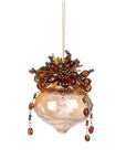 Etched-Glass Ornament with Bronze Beading Diamond