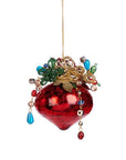 Red Mercury Glass Ornament with Jewels Diamond