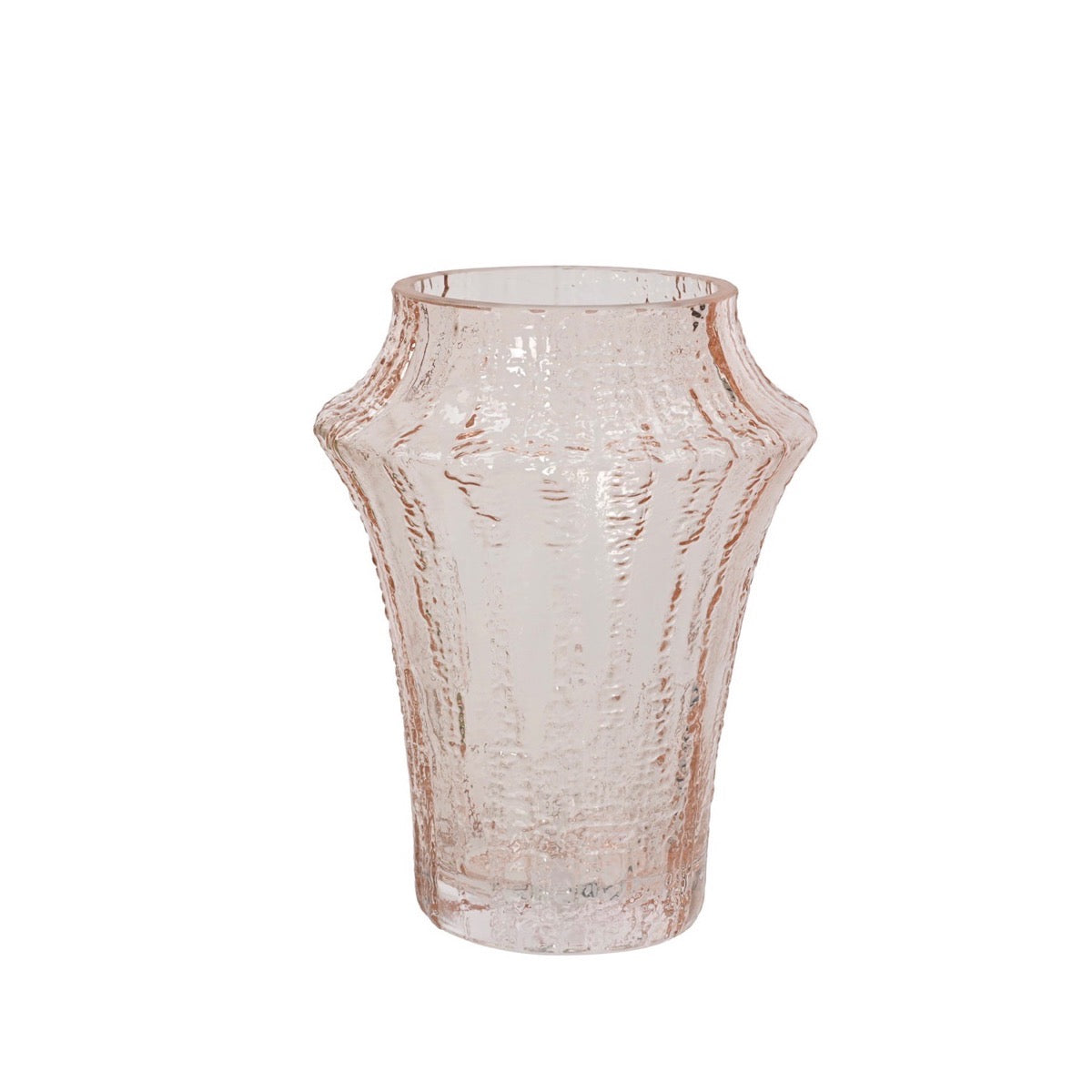 Short Ribboned Glass Vases Pink