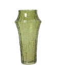 Tall Ribboned Glass Vases Green