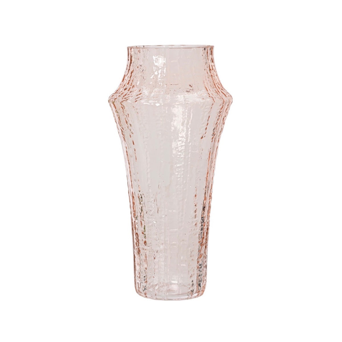 Tall Ribboned Glass Vases Pink