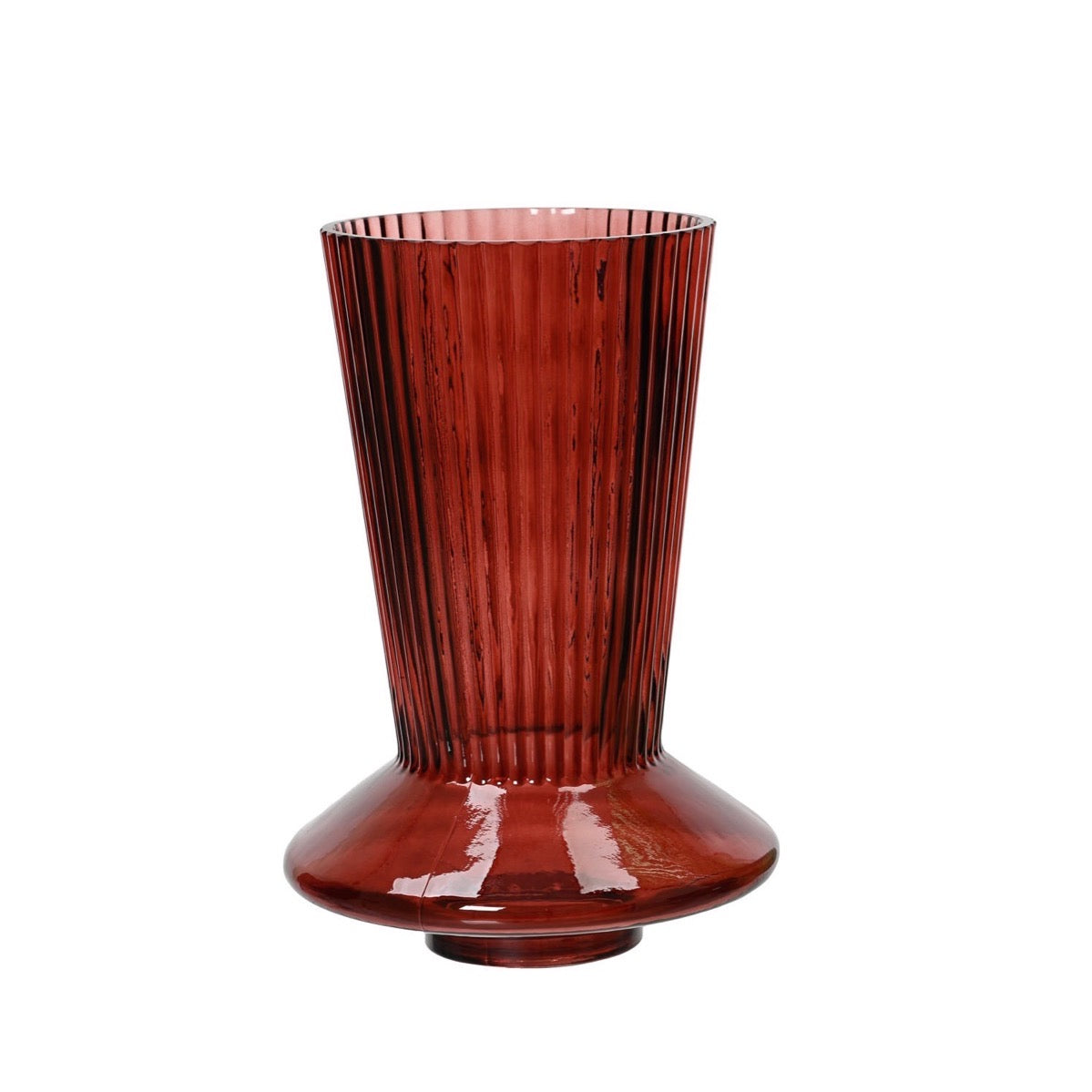 Red and Green Glass Vases Red