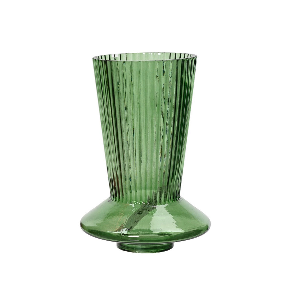 Red and Green Glass Vases Green