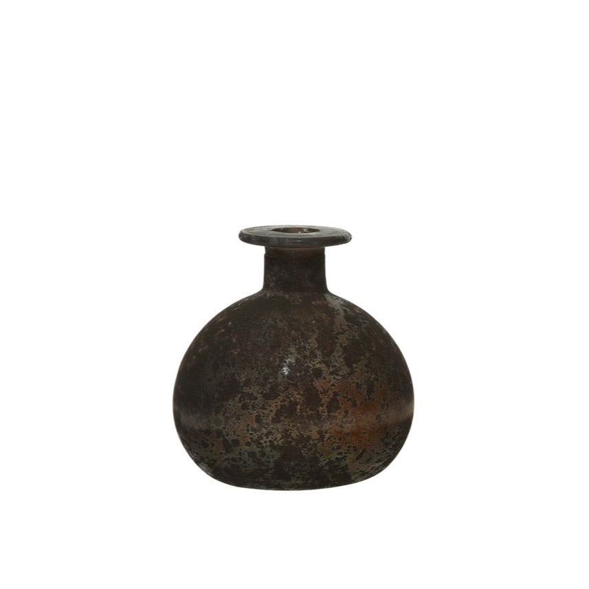 Embossed and Etched-Glass Vases Black