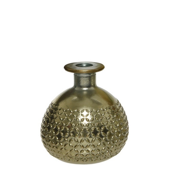 Embossed and Etched-Glass Vases Gold