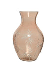 Leaf Pattern Glass Vase Peach