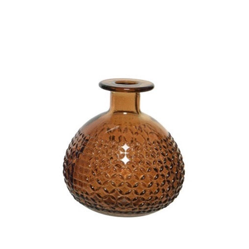 Glass Ball Vases in Assorted Colors Patterned Orange