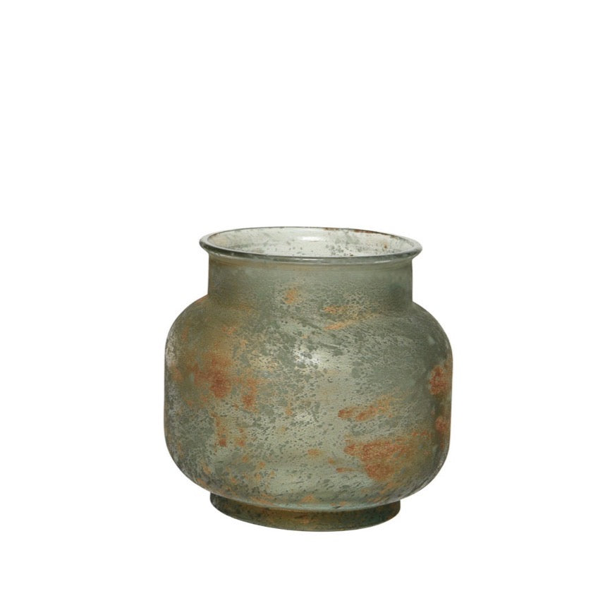 Recycled Marbled Glass Vases Blue