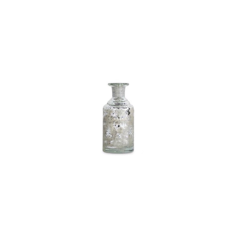 Mini Silver Mercury-Glass Bud Vases 6" Potion Bottle