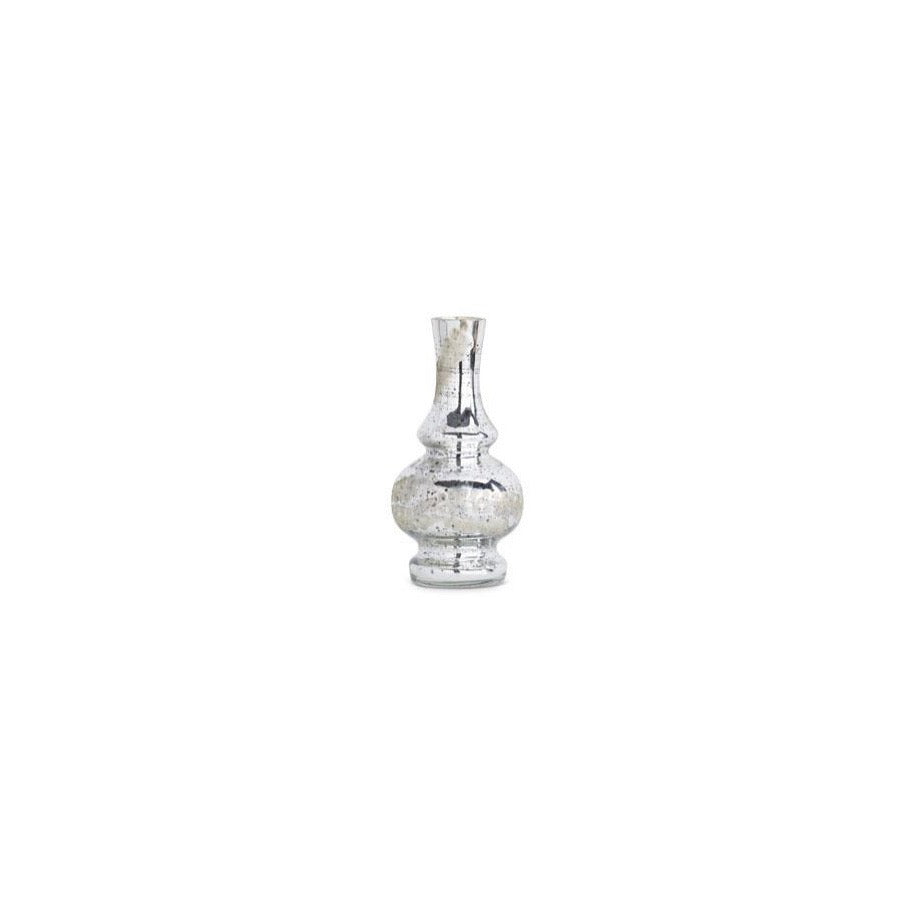 Mini Silver Mercury-Glass Bud Vases 6" Pot Belly