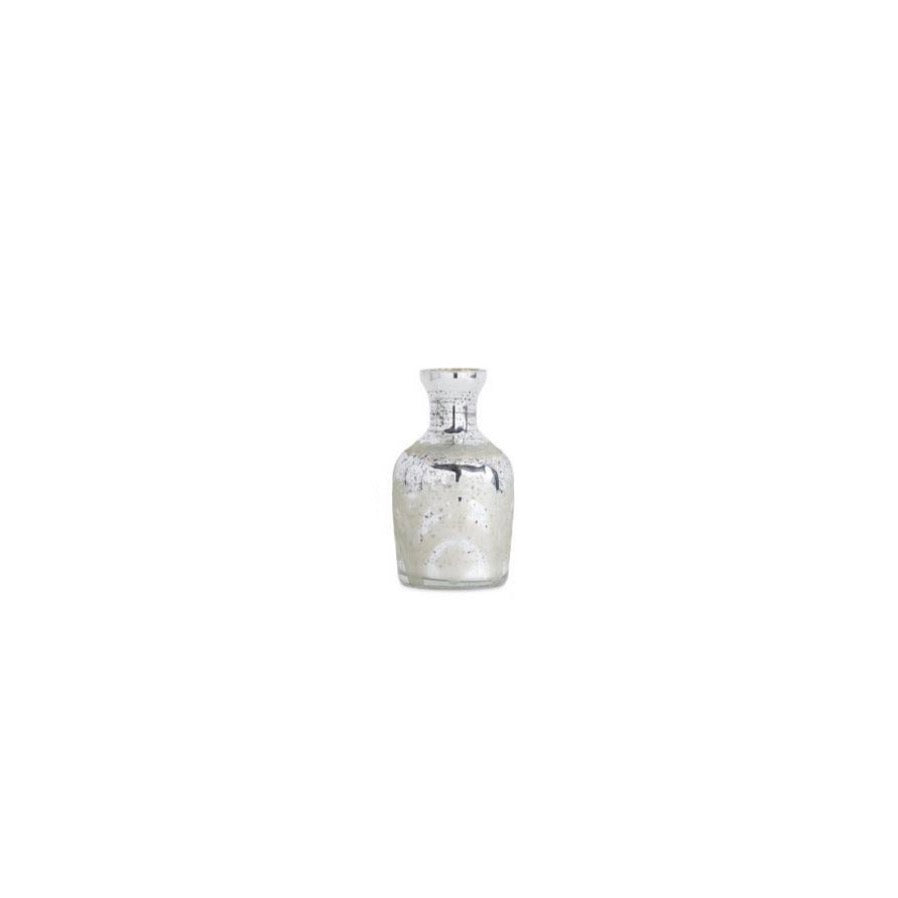 Mini Silver Mercury-Glass Bud Vases 4.75" Sculpted