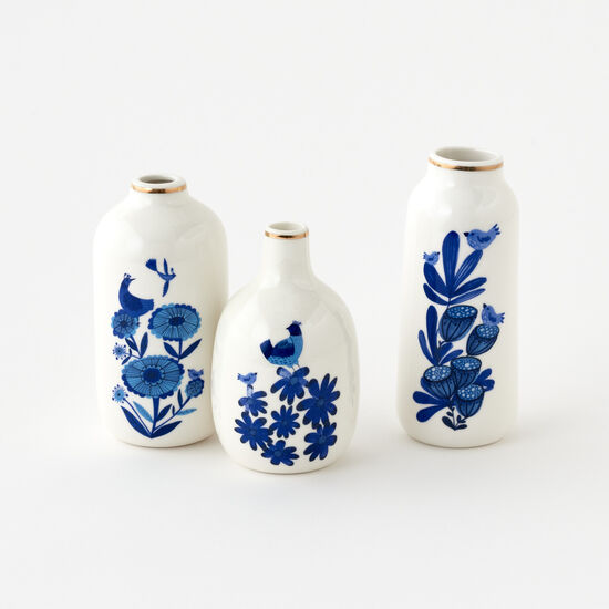 Blue and White Mini Bud Vases